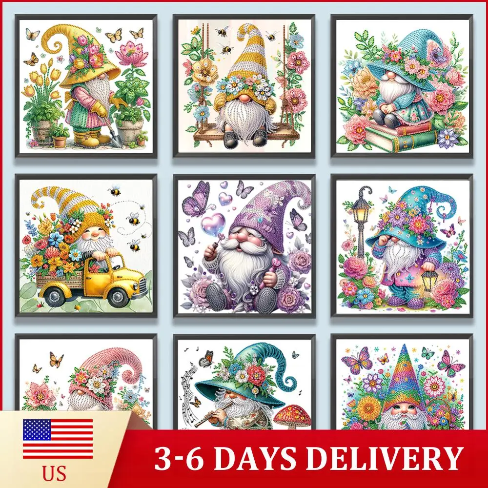 

Набор для алмазной вышивки 5D DIY, 9 шт., с частичной выкладкой, специальные фигурные алмазы, дизайн «Гоблин», 30x30 см