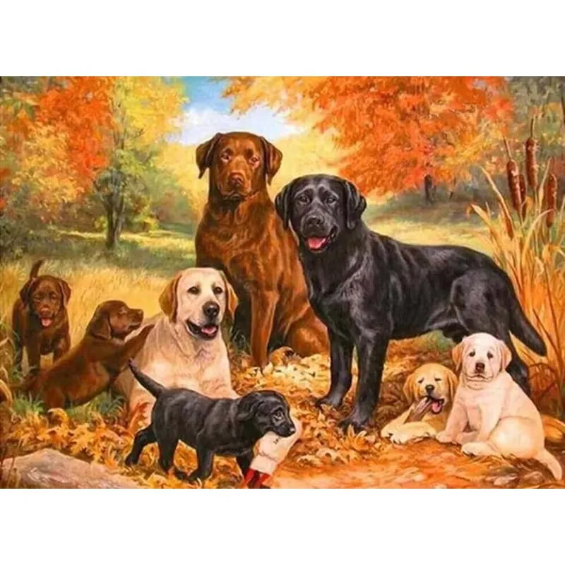 

Animal Pet Dog Printed Canvas Cross Stitch Full Kit Embroidery Handicraft Handiwork Sewing Handmade Wholesale Craft Room Decor