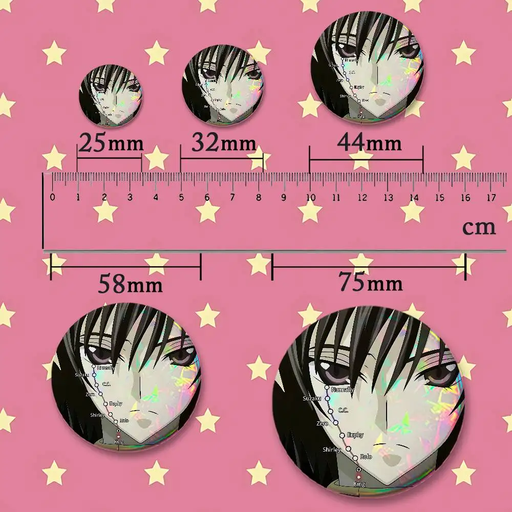 Badges 25 32 44 58 75 mm Round Customizable Wholesale Fan goods Self-made fan freebies L-Lelouch