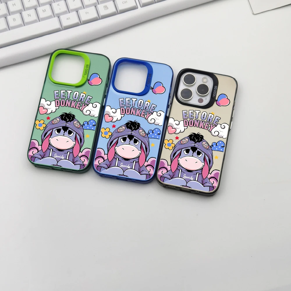 Cartoon Animal Phone Case For iPhone13 Pro Max 12 11 14 15Plus 16 Pro Cute Butterfly Love Heart Donkey PC+TPU Back Cover