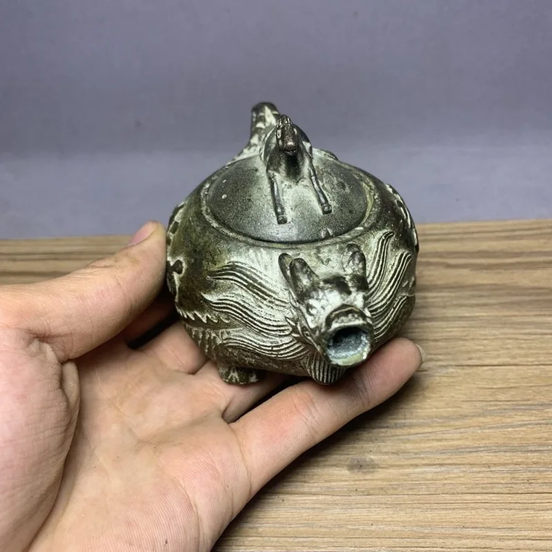 Special offer antique-style pure copper dragon pot ornament Dragon and Horse Water Jug, Wine Jug, Home Decoration, Craft Gifts,