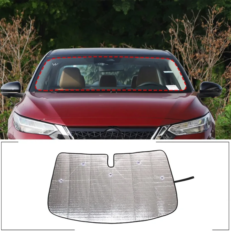 

For Nissan Sylphy 2022-2023 Aluminum Foil Car Forward Windshield Sunshade Car Solar Protection Pad Car Accessories