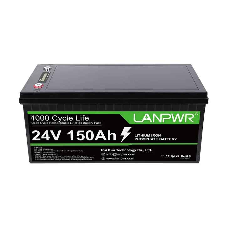 LANPWR Lifepo4 150ah 200ah 300ah lithium iron phosphate battery 24v 150AH lithium ion car battery for RV energy storage battery