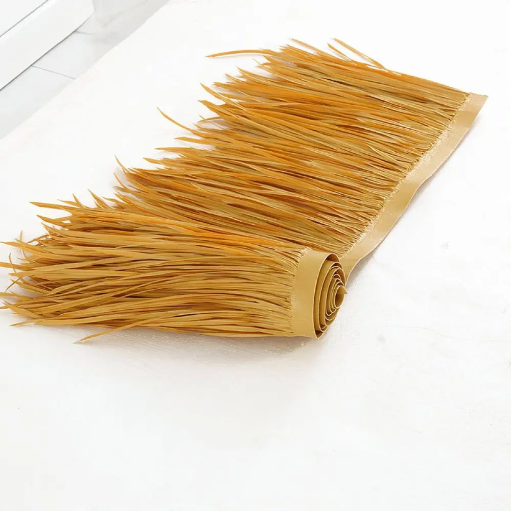 Plastic Artificial Thatch Roofing Simulation Straw Mat For Exotic Hut Garden Villa Resort Pavilion Exterior Architecture