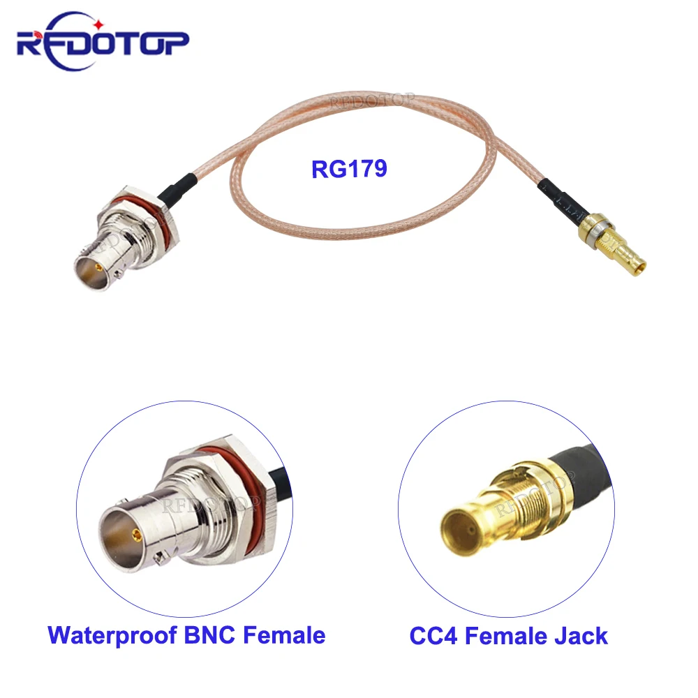 

RG-179 CC4 1.0/2.3 Female Jack to BNC Female Jack Connector RF RG179 Coaxial Cable HD SDI 75ohm for Blackmagic HyperDeck Shuttle