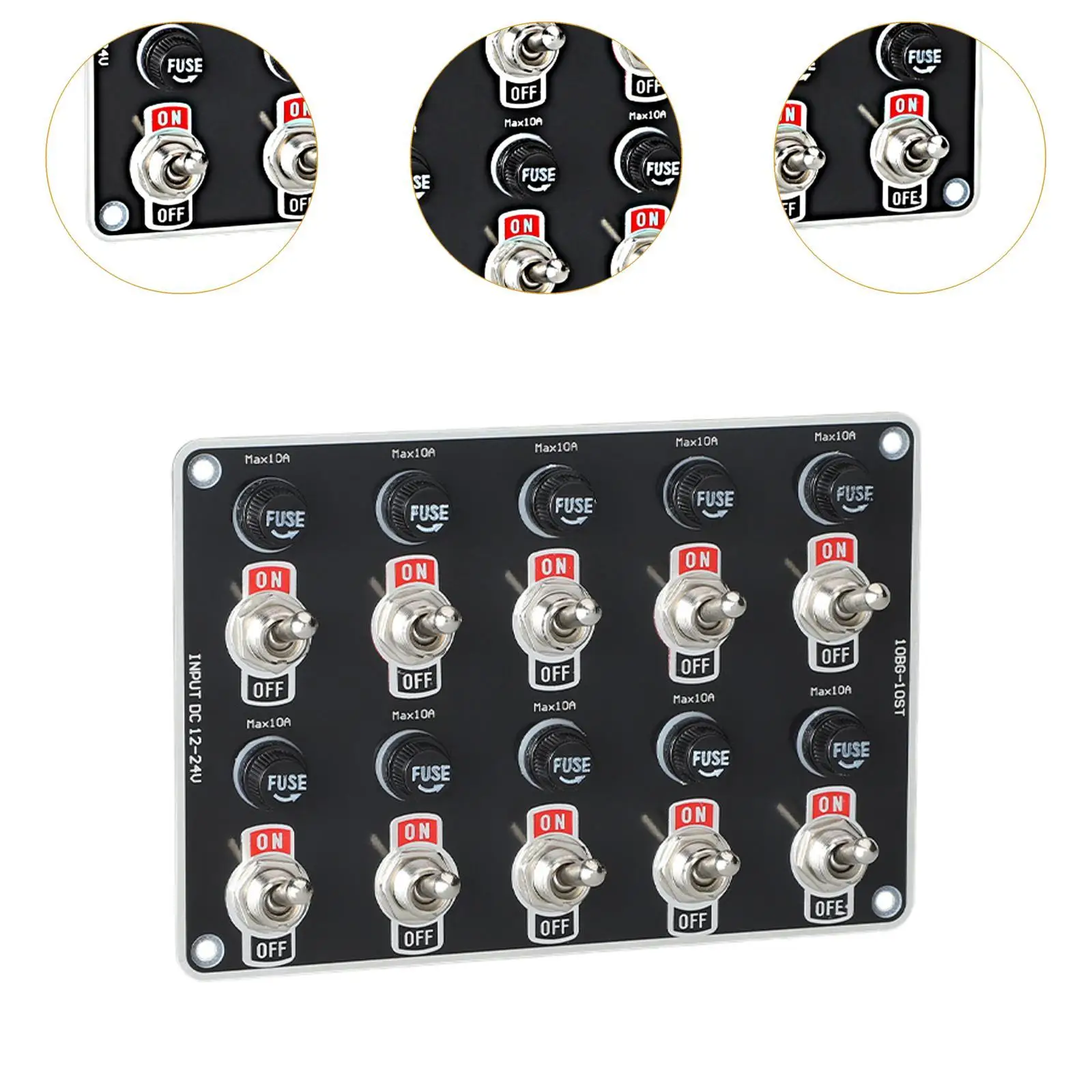 

Rocker Switch 10 Gang Marine Vehicles RV Car Motorhomes Toggle Switch Panel