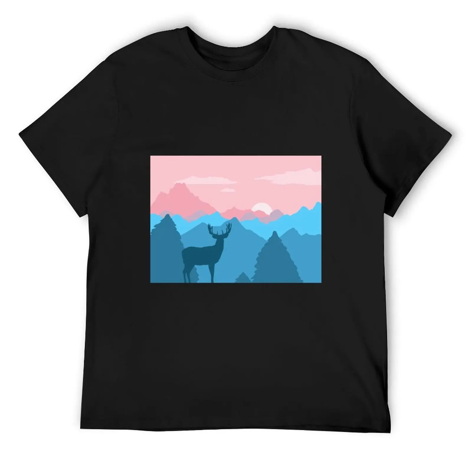 

Trans Deer Landscape T-Shirt custom shirt street wear mens t shirts top quality