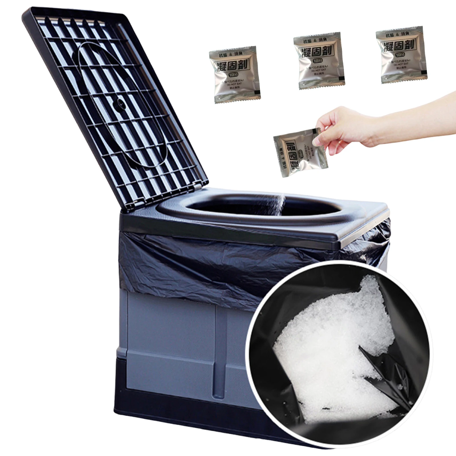 Portable Toilet Liquid Solidifier Safe Formula Waste Gelling Deodorizing Powder Deodorizing Waste Stabilizer for Portable Toilet