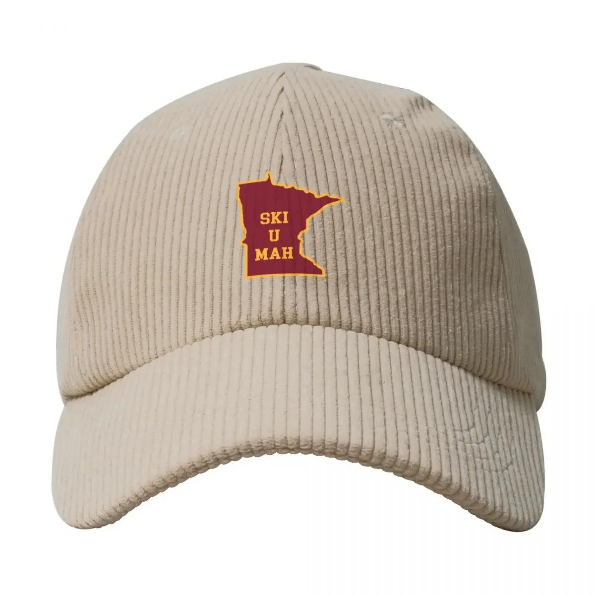 Ski U Mah MN Outline Corduroy Baseball Cap Sunscreen Hat Man For The Sun Women's Beach Visor Men's