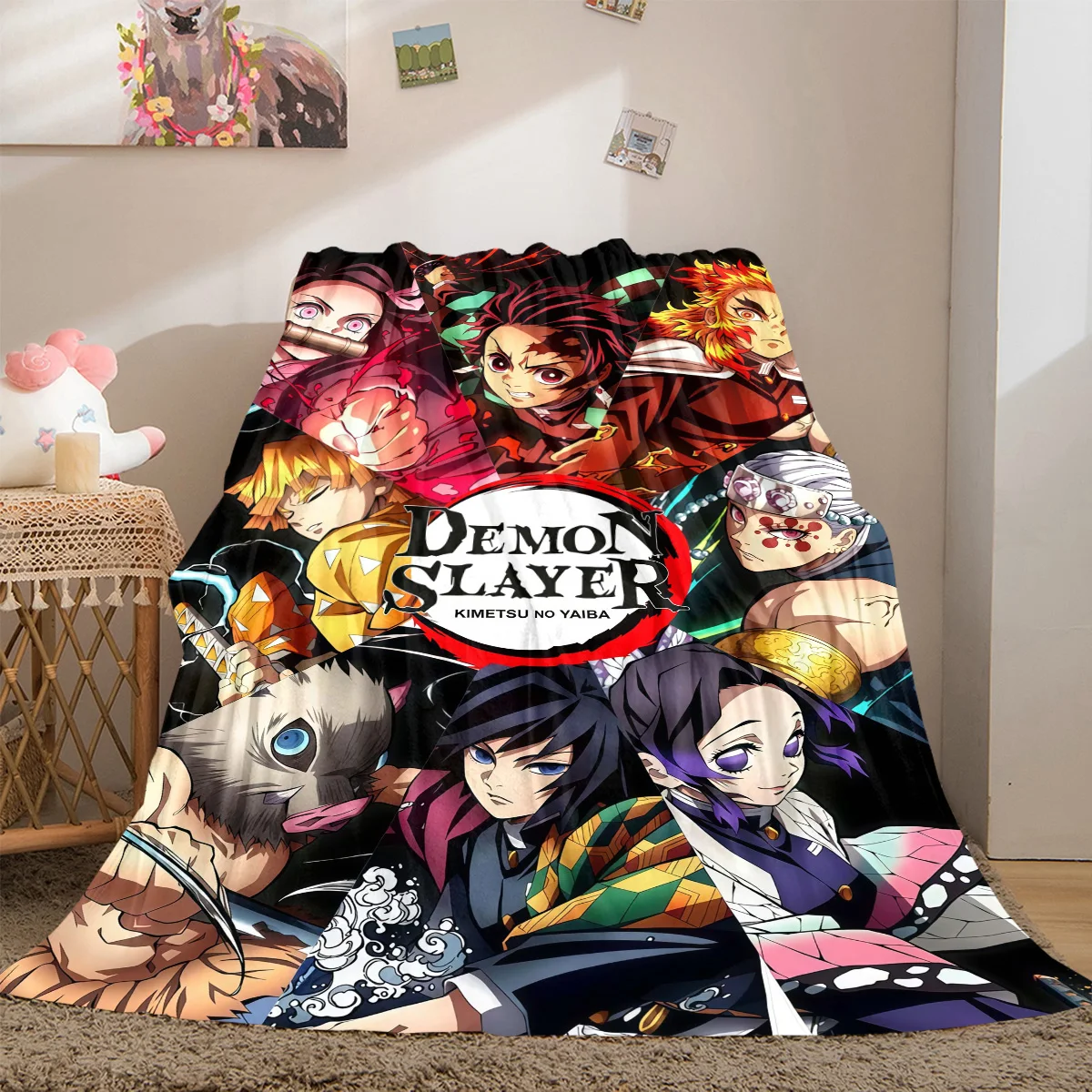 Demon Slayer All-Season Versatile Travel Blanket Compact Suitable for Office Nap & Outdoor Camping LXRa8