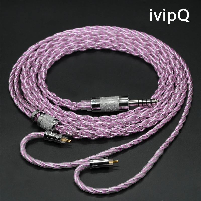 IvipQ Heartbeat Frequency Kabel Hochreines Einkristall-Silber+Kupferlegierung+Silberfolie 4,4mm 2Pin MMCX IE900 Audio IEM Kabel – Detail 9