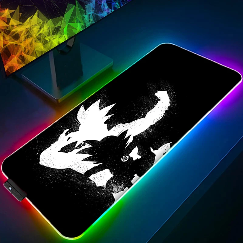 

RGB LED D-dragon B-ball Mouse Pad Desk Mat Anime Play Mat Gaming Mousepad Speed Computer and Office Gamer Cabinet Keyboard Pad