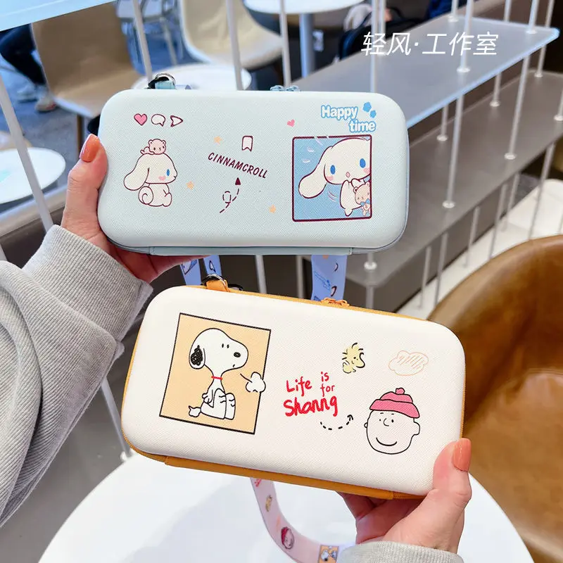 

Sanrio Mymelody Cinnamoroll Pompom Purin Mobile Phone Charging Treasure 2.5 Inch Hard Disk Headphone Data Cable Storage Bag