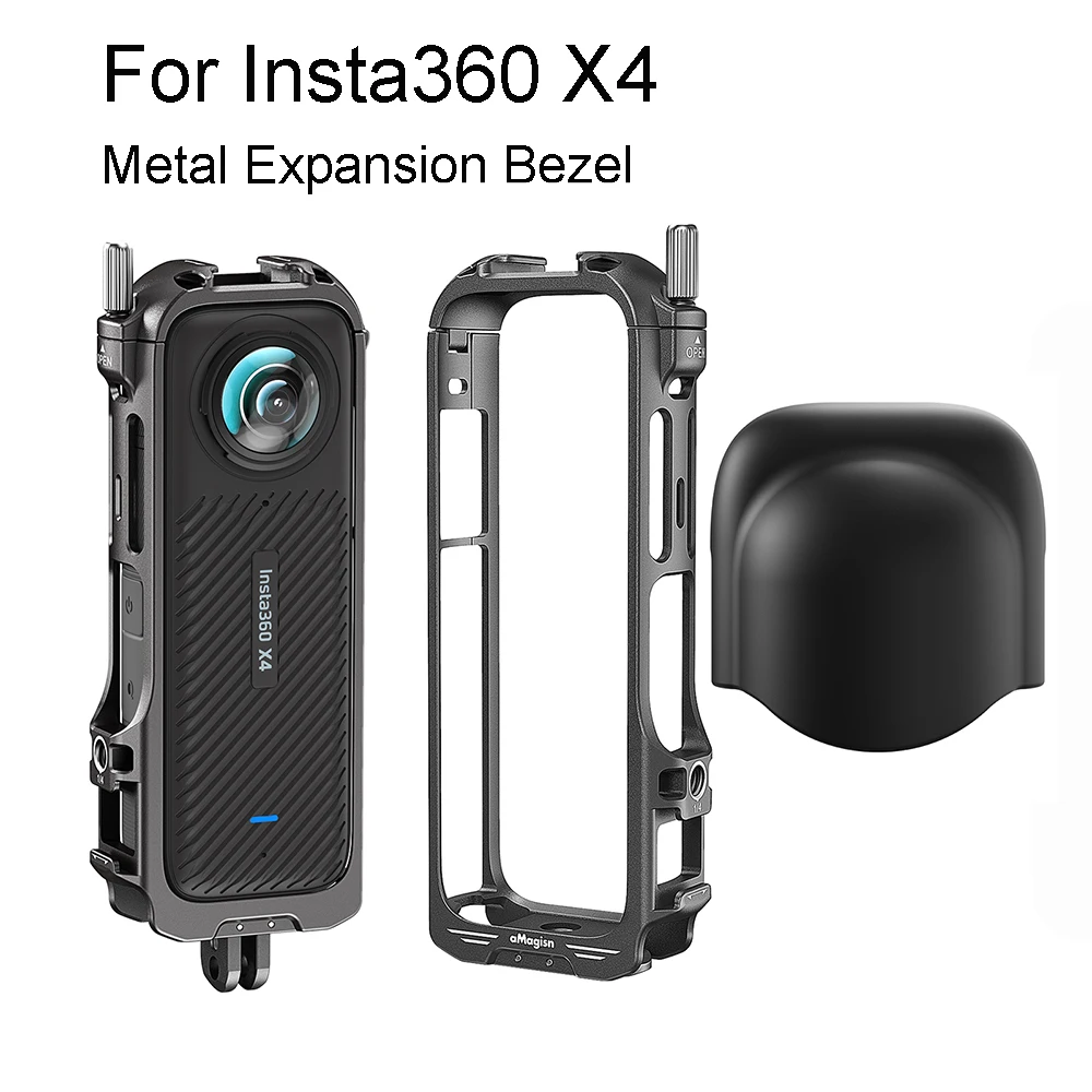 

For Insta360 X4 Metal Rabbit Cage Shadow Stone X4 Action Camera AccessoryFor Insta360 X4 Metal Expansion Bezel