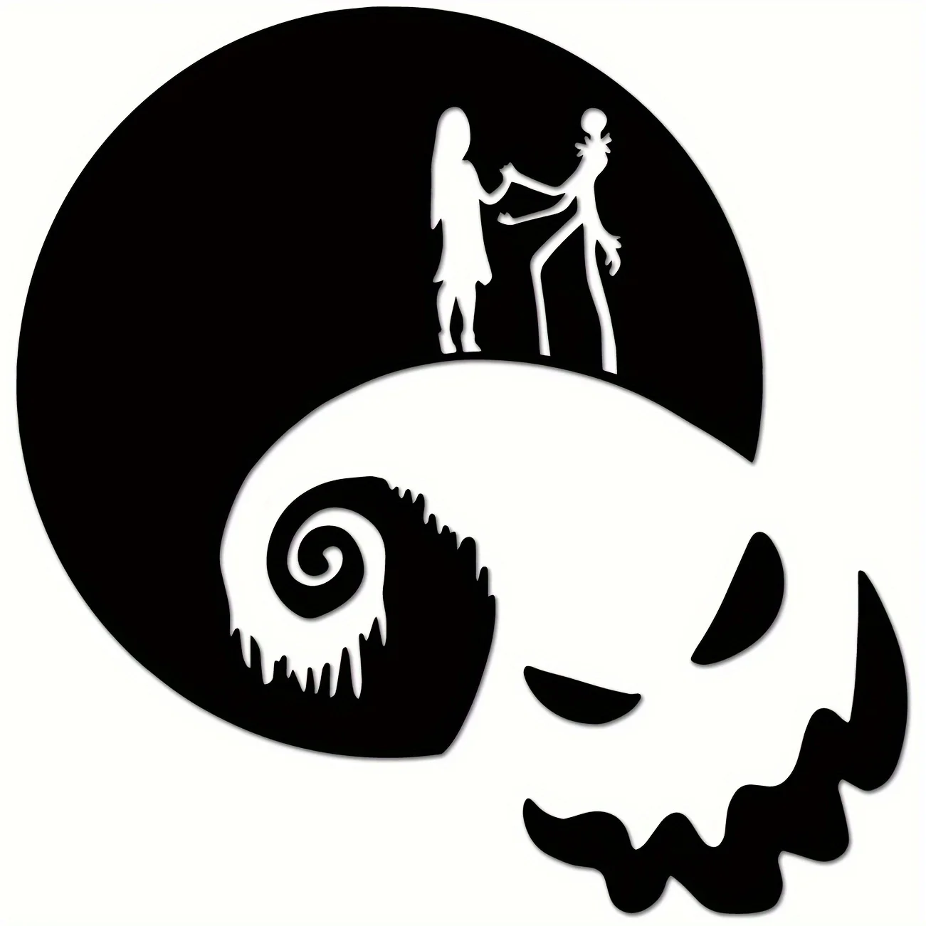 Image of Schwarze Halloween-Aufkleber, wasserdichte Vinyl-Aufkleber für Laptop, Umschläge, Stoßstange, Skateboard, Wasser flaschen, Computer, Telefon, coole Stu
