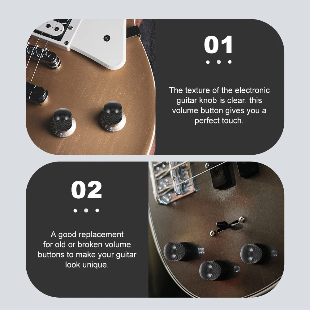 3 قطعة مقبض الغيتار الكهربائي المعدني التحكم في مستوى الصوت للصوت باس استبدال أداة الملحقات مقابض الغيتار التحكم في مستوى الصوت