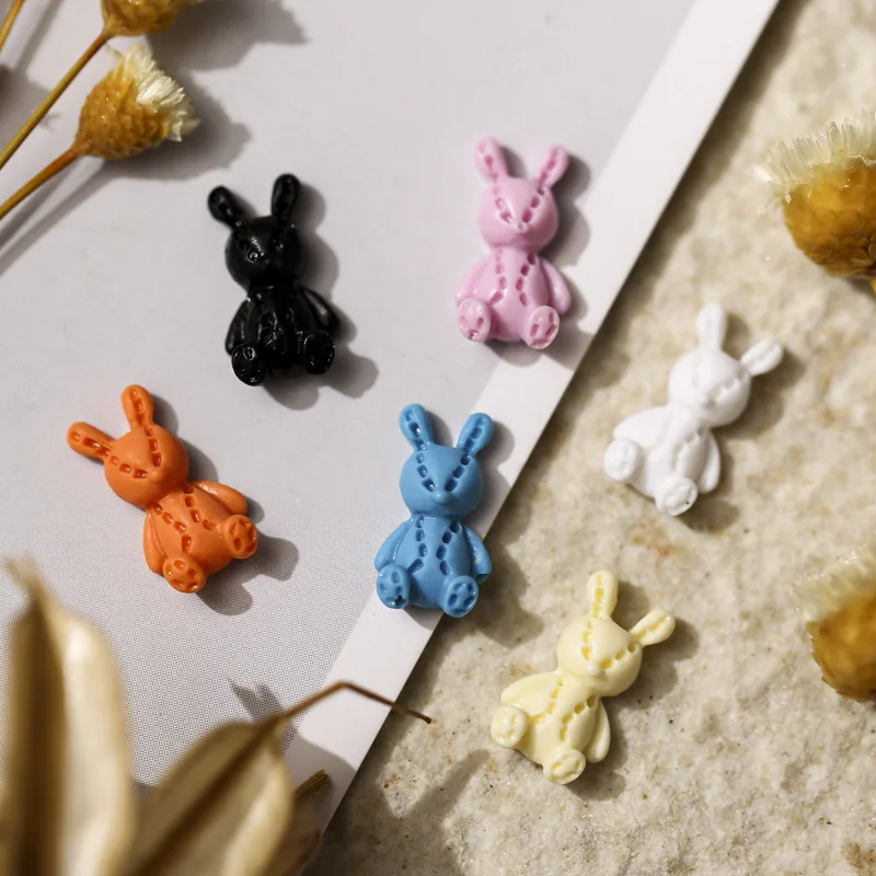 10 stücke japanische gemischte kawaii Harz Bär Nagel kunst Charms 3d Mode Cartoon Nagel dekorationen DIY Strass Zubehör Zubehör
