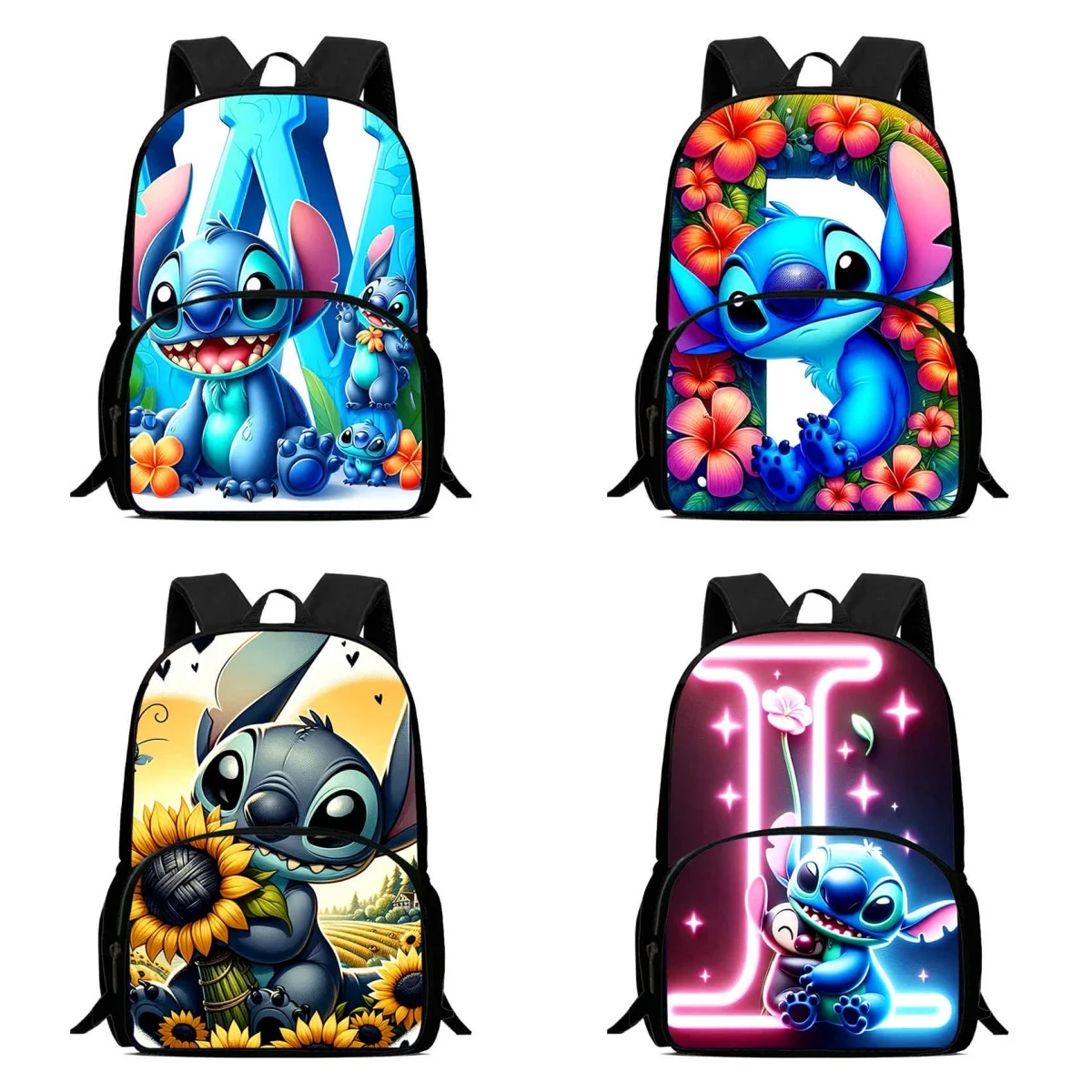 

Cartoon School Bags for Boys Girls,15IN Disney Stitch School Backpack with Front Pouch,Light Weight Kids Backpack,Best Gift