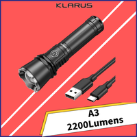 Klarus A3 2200 Lumens 750m Beam Distance ,Adjustable Zoomable Tactical Flashlight / Spot/Flood Light with 21700 Battery