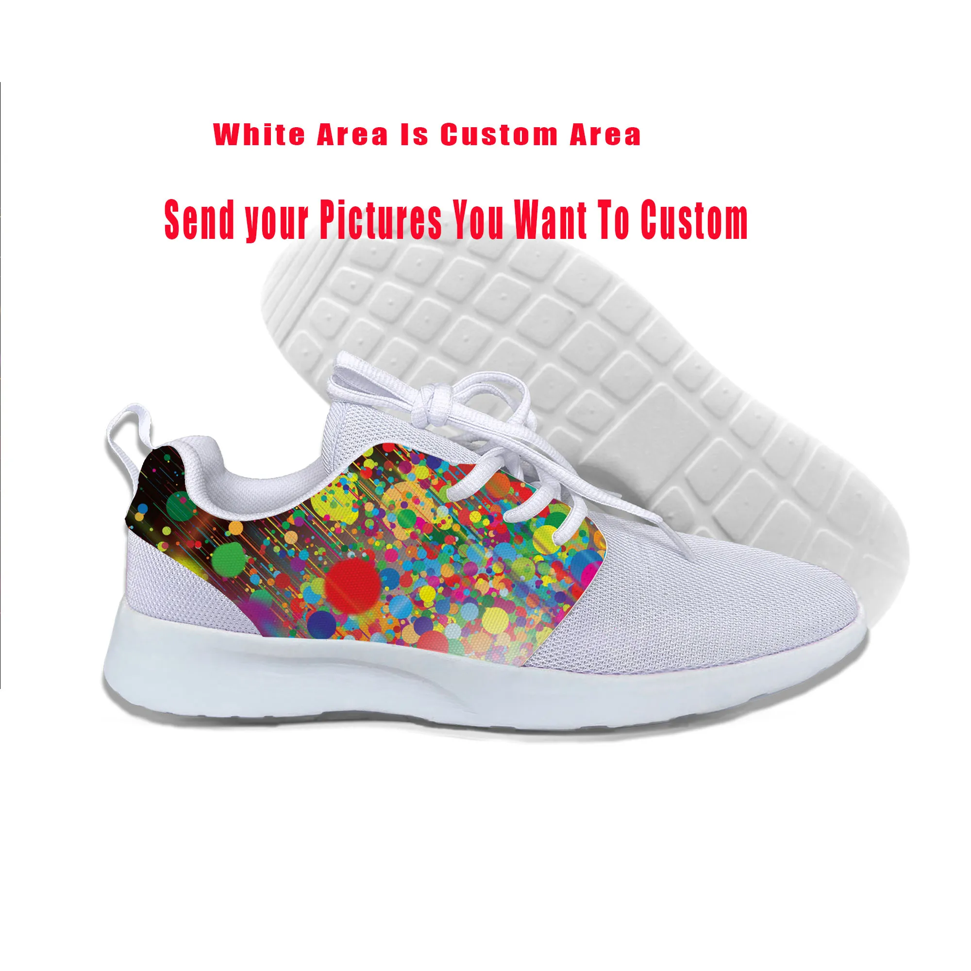 Hot Colors Bubble Multicolor Abstract Retro Spot Lightweight Running Mesh Shoes Men Women Casual Breathable Sneakers Sport Shoes