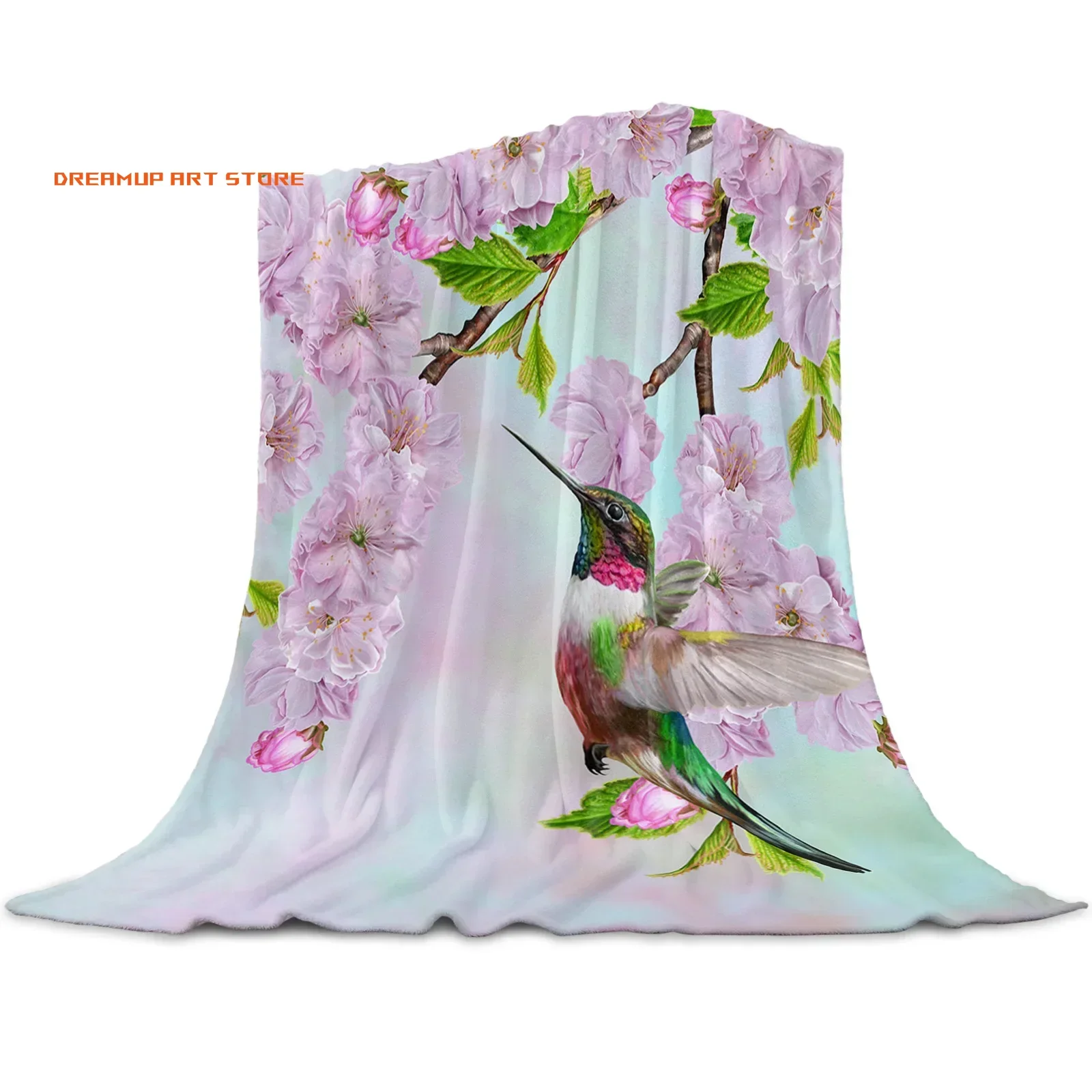 2026 Cherry Blossom Tree Flower Chinese Style Flannel Throw Blanket Quilts Keep Warm Sofa Child Blanket Home Textiles Family Gif
