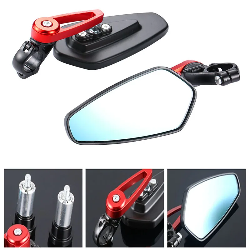 1 Pair Motorcycle Rearview Mirrors Aluminum 7/8