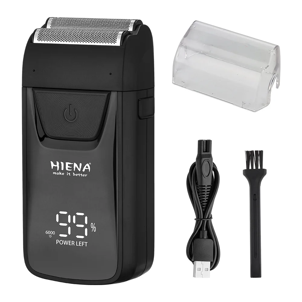 HIENA Men's Shaver Kit Portable 12cm Electric Beard Razor Professional LED Display Cordless Shaving Razors Barber Hair Clippers