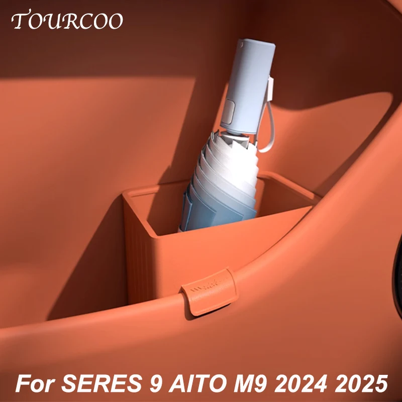 

For SERES 9 AITO M9 2024 2025 Car Umbrella Storage Bin Garbage Bin Silicone Interior Accessories