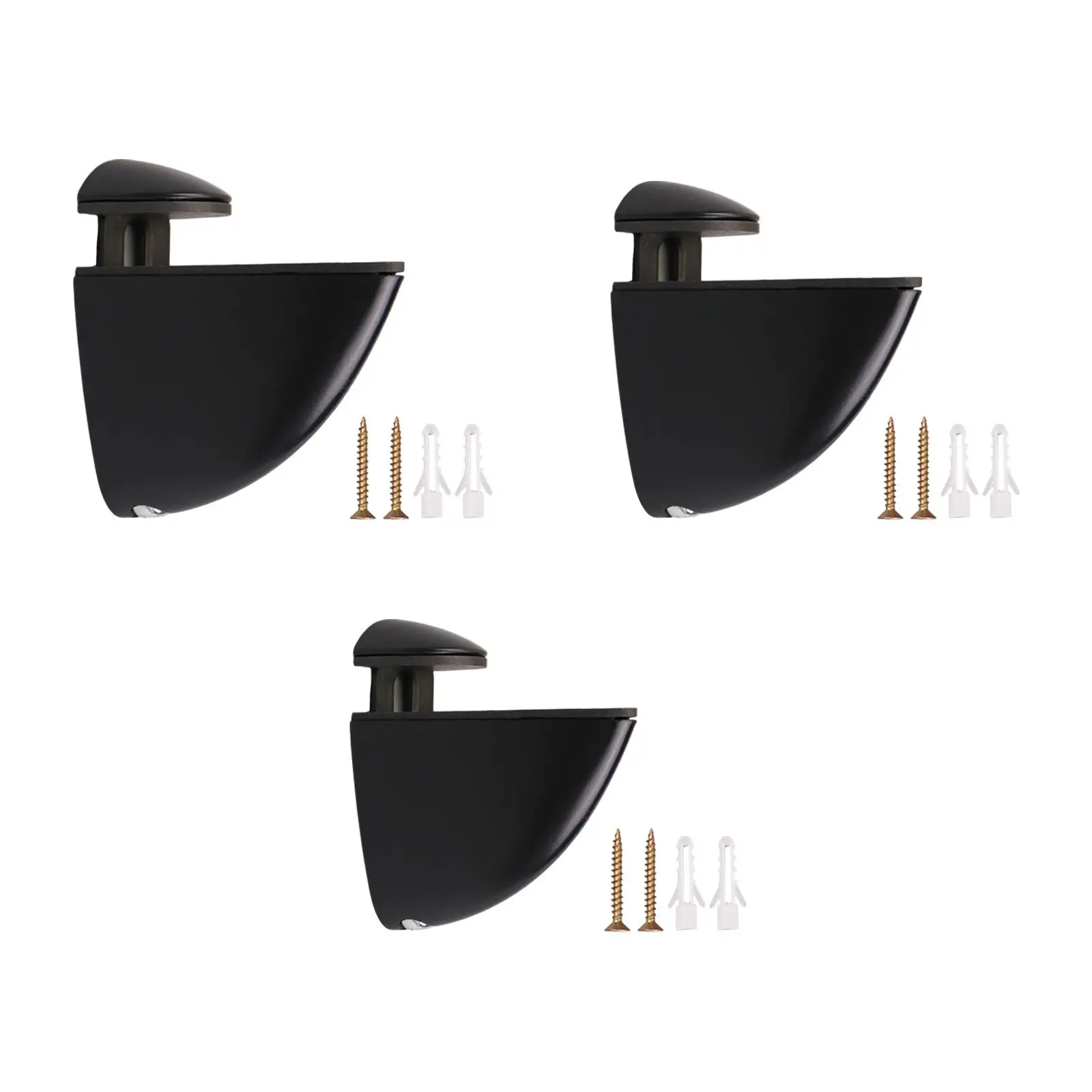 Glass Shelf Bracket Easy to Install with Screws Glass Shelf Holder Support for Living Room Bookshelf Bathroom Entrance Bedside
