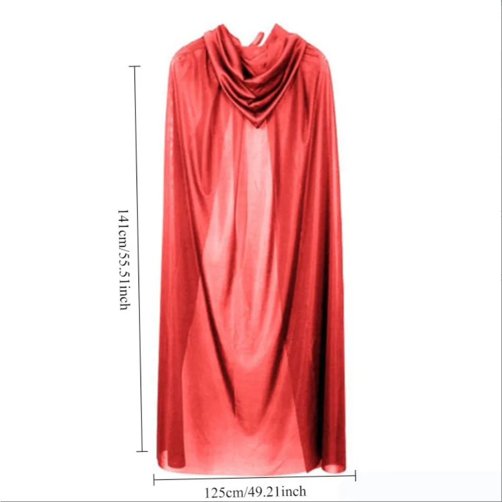 PESENAR Luxury Red Velvet Hooded Cape Full Length Cloak for Halloween Cosplay and Costume Party