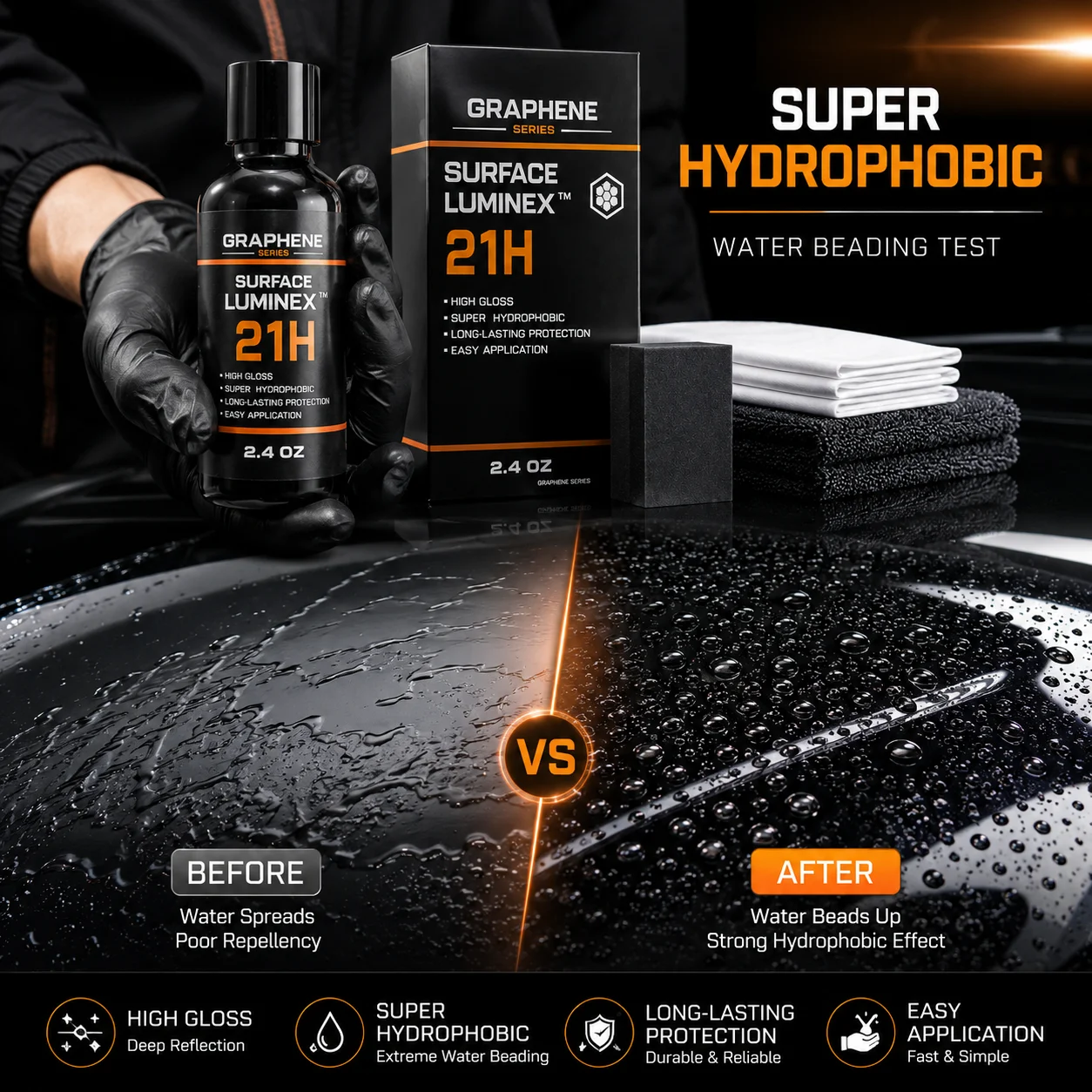Graphene Ceramic Coating  with Self Healing and UV Track Technology Car Detailing Professionals 10+ Years of Protection
