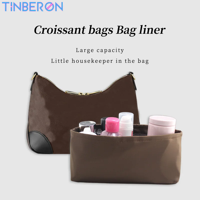 

Tinberon For Underarm Bag Nylon Cosmetic Bag Woman Purse Organize Insert Travel Inner Purse Cosmetic Bag Base Shaper for Handbag