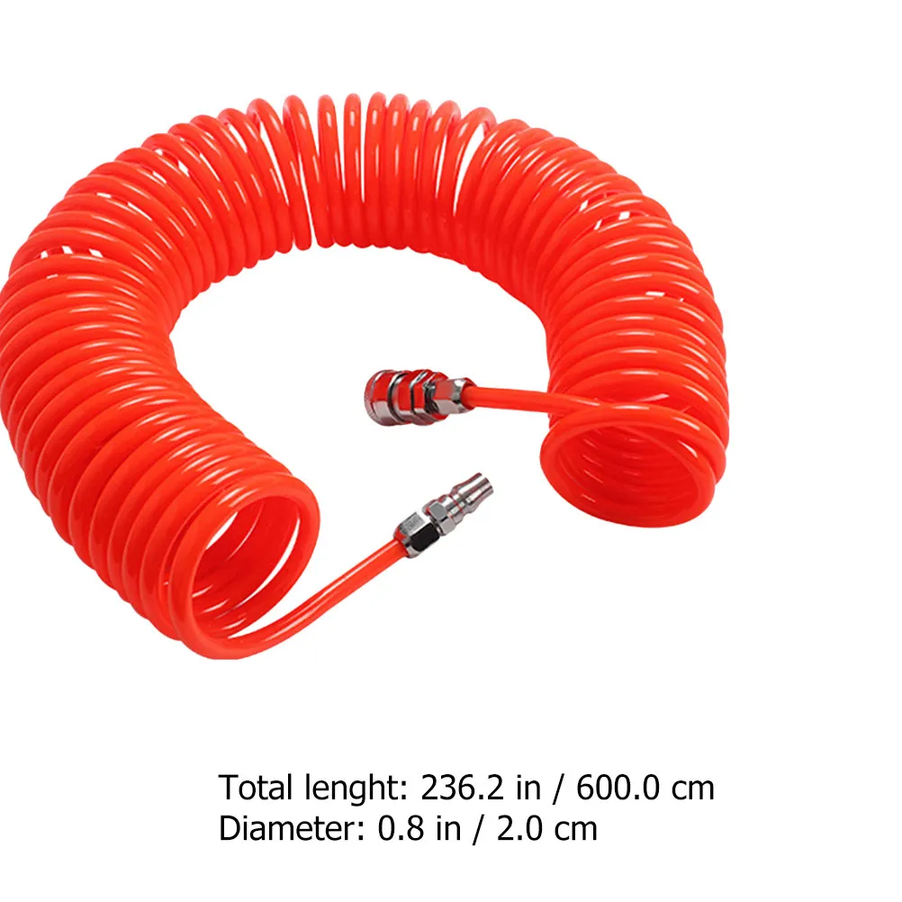 PU Recoil Air Hose for Compressor Flexible Spiral Easy Installation No Disconnection Strong Elasticity Space Saving