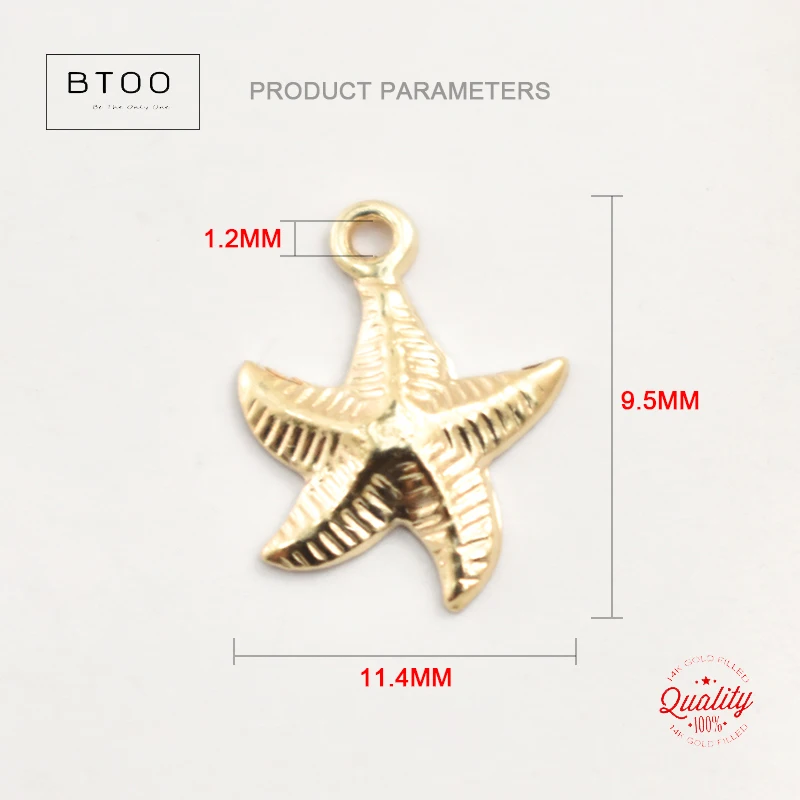 ปลาดาว 14K Gold Filled จี้ปลาดาว Charm เครื่องประดับสําหรับ DIY สร้อยข้อมือสร้อยคอทําผลการค้นหาเครื่องประดับ