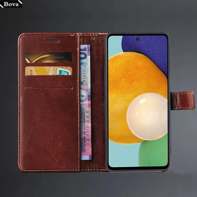 Thẻ Bao Da Dành Cho Samsung Galaxy Samsung Galaxy A23 5G 23 Pu Da Flip Cover Retro Ví Lắp Ốp Lưng kinh Doanh Fundas Coque