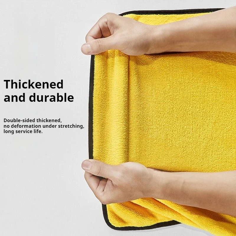 منشفة تنظيف السيارات السميكة - منشفة غسيل السيارات الماصة التي لا تساقط الألياف - منشفة تنظيف داخلية سميكة للسيارة #4