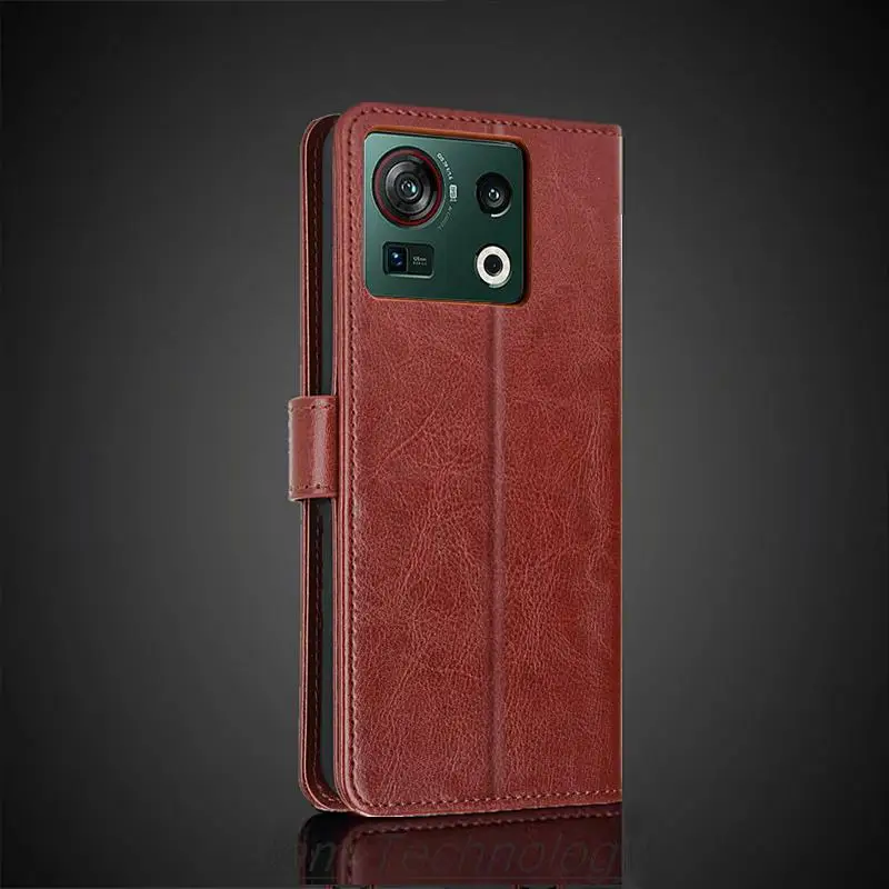 ผู้ถือบัตรสําหรับ ZTE Nubia Z40s Pro Z50 Z60 Z70 Ultra Pu ฝาครอบหนัง Retro กระเป๋าสตางค์ติดตั้งกรณี Capa Fundas coque