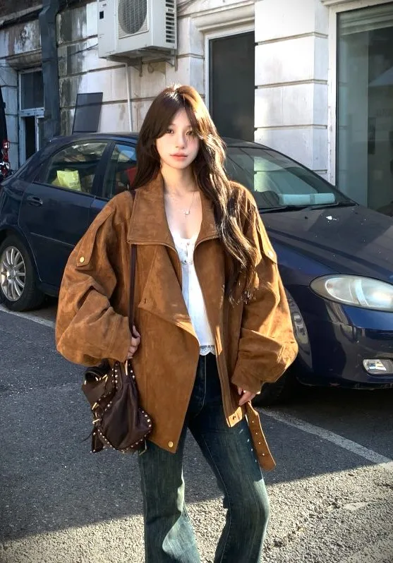 

Biker Jackets Womens Jacket Thin Autumn Cowgirl Cowhide Western Style Durable All-Match Outdoors American Classic Casual Fashion