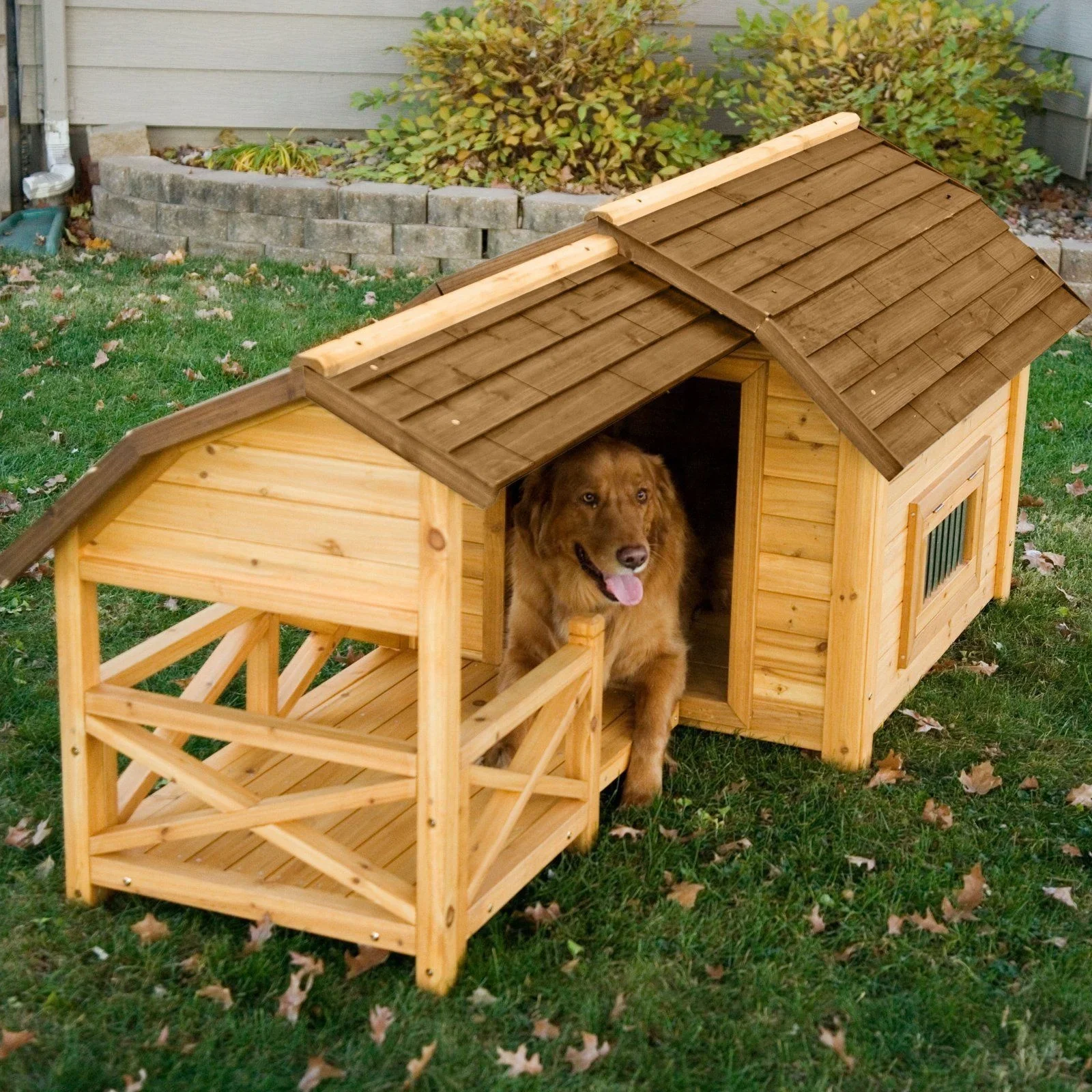 Pet Puppy Raised Floor Shelter outdoor fence panels wooden large small dog kennel