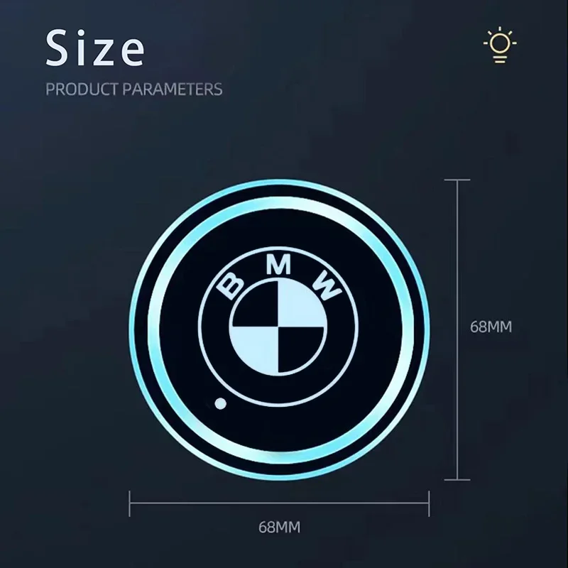 7 ألوان سيارة LED مضيئة كأس الماء منصات السيارات كوستر الحصير لسيارات BMW F11 F12 F07 F01 F02 F30 F35 F34 F36 GT E39 E46 E90 E36 E60