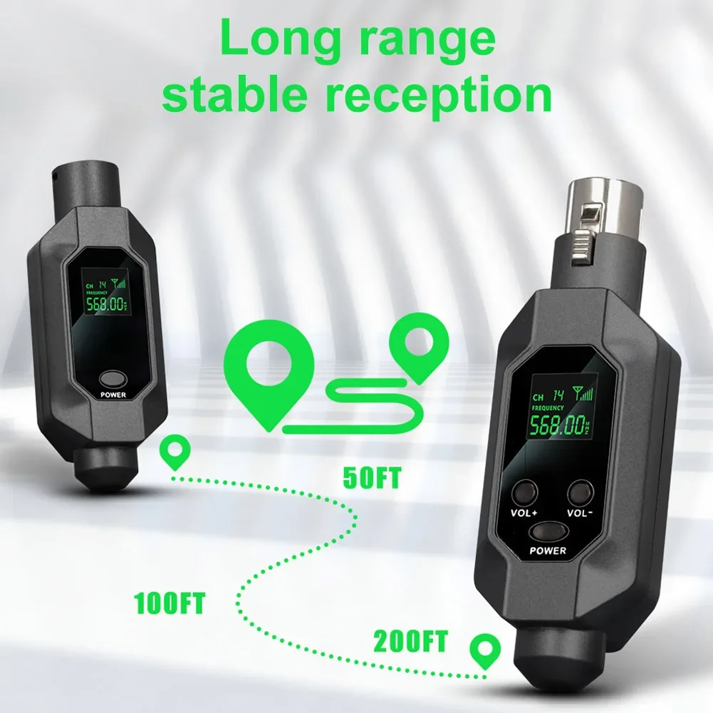 Convertitore per microfono wireless Sistema ricevitore trasmettitore XLR per accessori per strumenti musicali per microfono dinamico