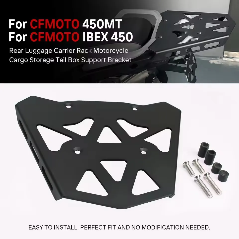 

For CFMOTO 450MT 2024 Rear Luggage Carrier Rack Motorcycle Cargo Storage Tail Box Support Bracket For CF-MOTO MT450 IBEX 450 MT