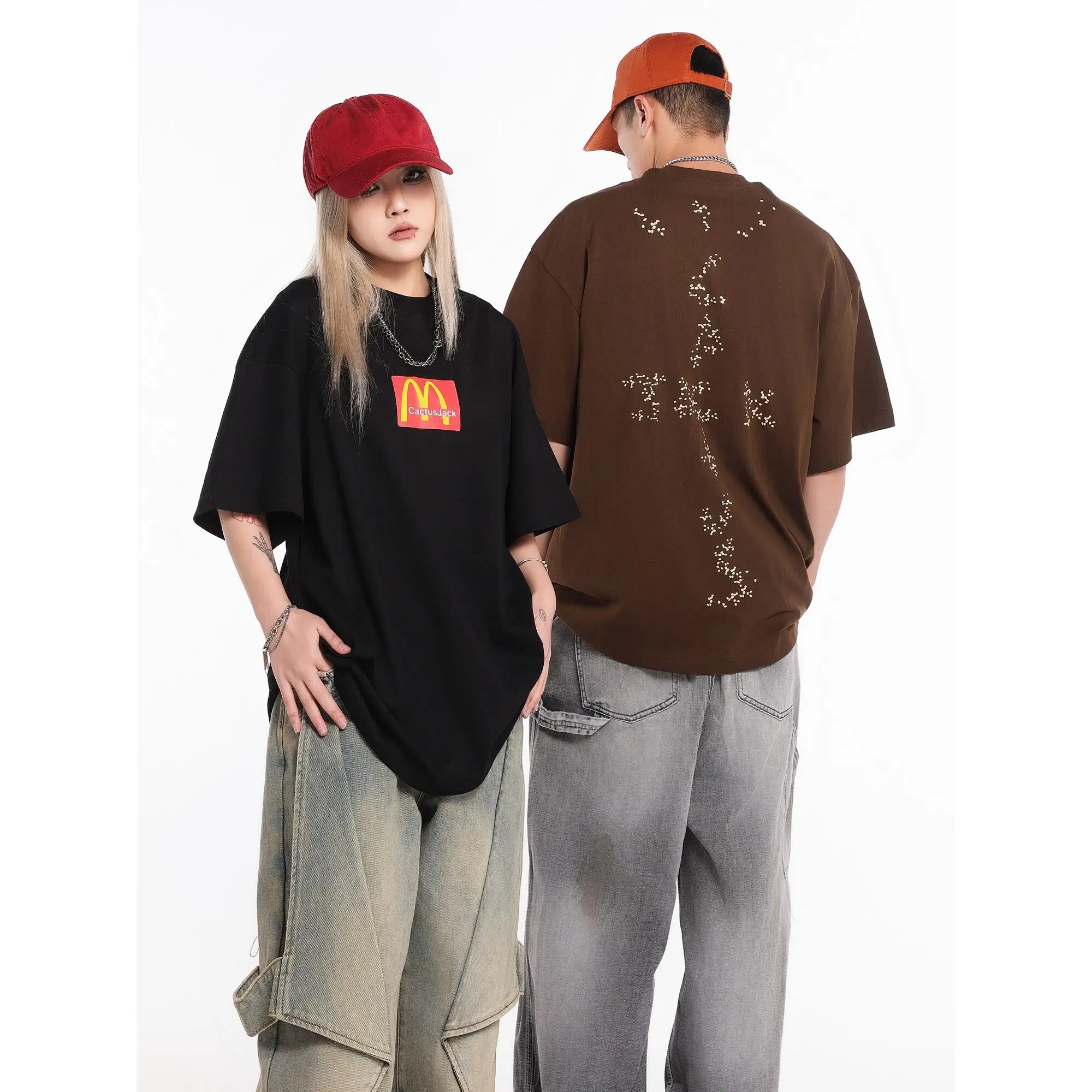 

Hiroi Fujiwara Limited Edition ex ort Sve T-irt Couple Matching Clothes Women's Sle Non-fading Summer Faion