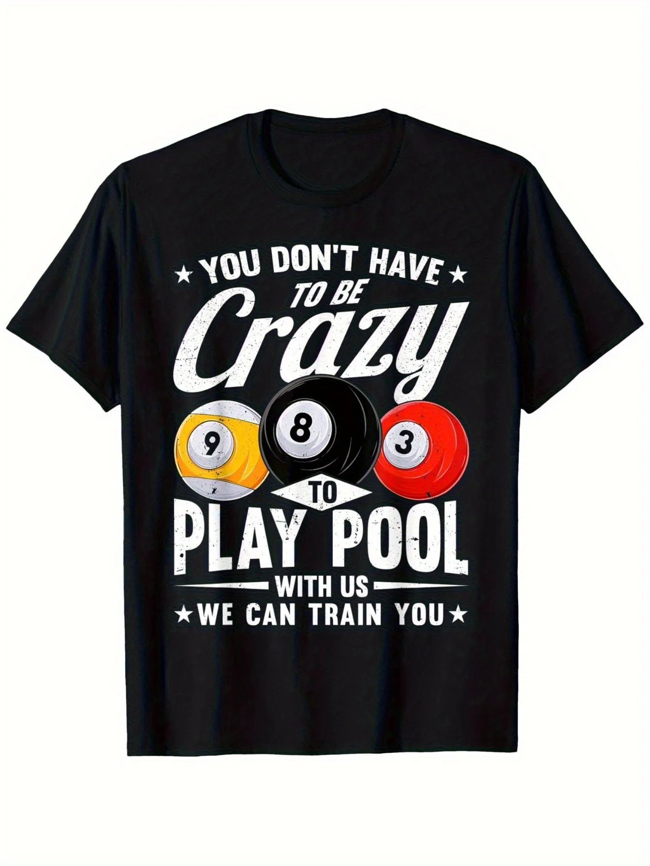 Забавная футболка с юмором для бильярда — футболка с рисунком «Ты не есть быть сумасшедшим» для игры в бассейн с дизайном из 8 шаров, 100% хлопок, машинная стирка Забавная футболка с юмором для бильярда — футболка с рисунком «Ты не есть быть сумасшедшим» для игры в бассейн с дизайном из 8 шаров, 100% хлопок, машинная стирка