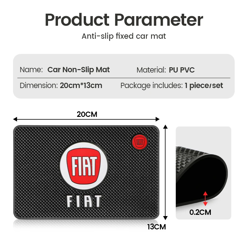 1 قطعة ثلاثية الأبعاد للسيارة سجادة ضد الإنزلاق الداخلية لوحة القيادة الهاتف سيليكون المضادة للانزلاق وسادة التصميم اكسسوارات لشركة فيات 500 أبارث Ducato 500X #3
