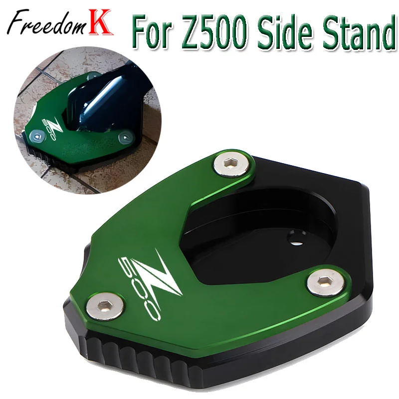 Motorcycle CNC Kickstand Foot Side Stand Enlarge Extension Plate Pad Fit For Z500 NINJA500 Z 500 NINJA 500 2024 2025