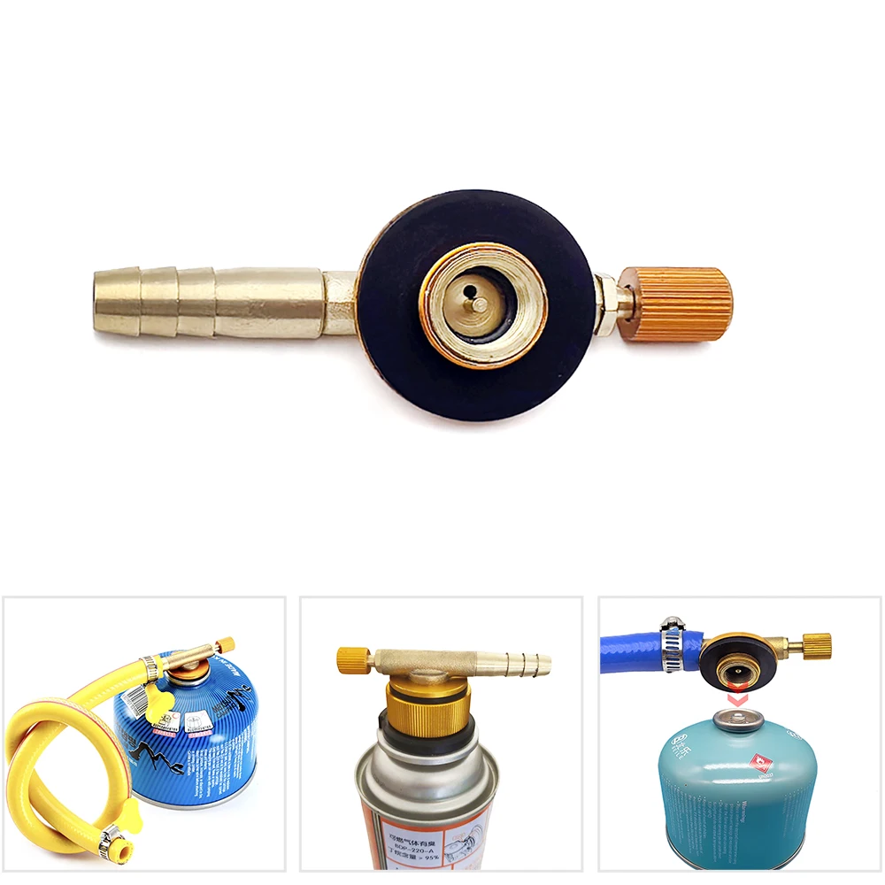 Camping Gas Cylinder Adapter EN417 Lindal Valve Connector Inflatable Valve Adapter Brass Gas Cartridge Tank Adapter
