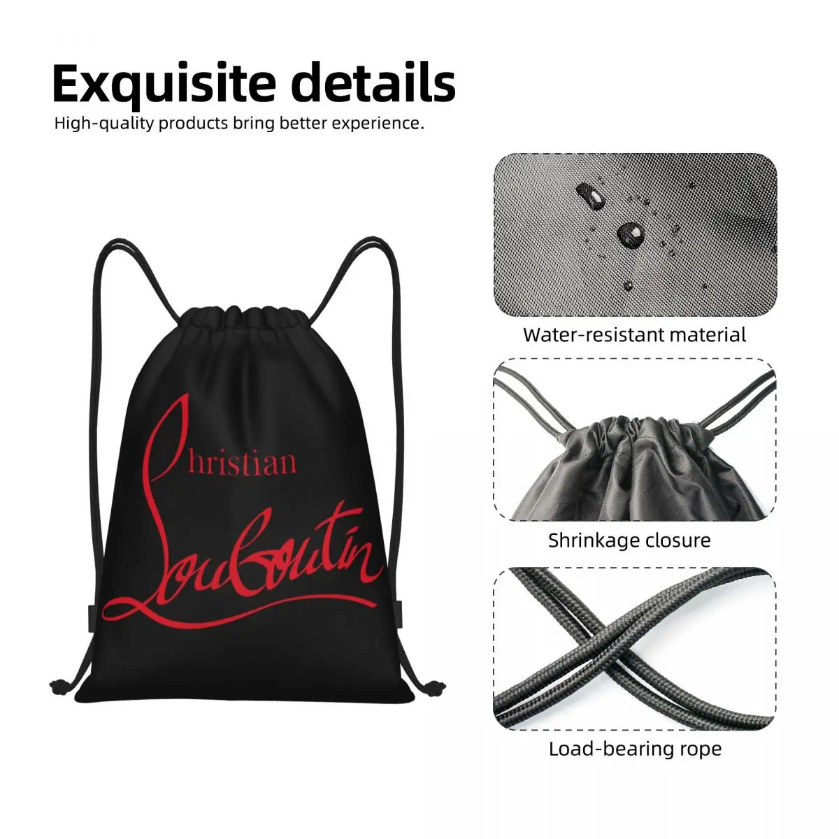 Christians High Heels Louboutins Drawstring Bags Soccer Backpack Gym Sackpack Lady Beauty String Bag for Hiking