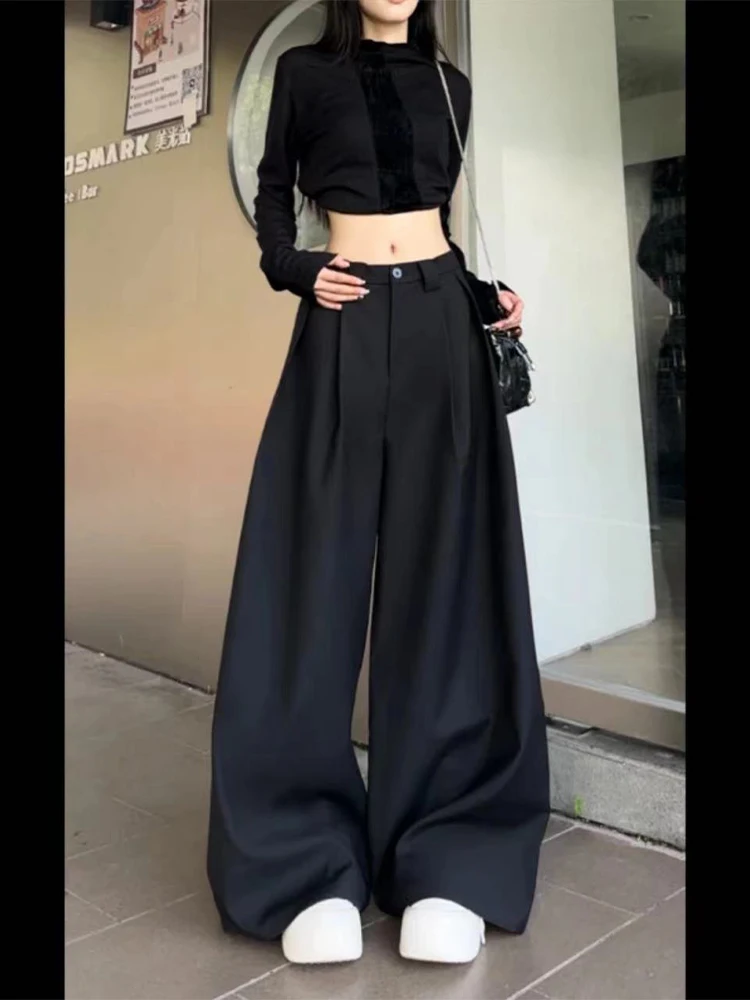 Women\'s White Baggy Pants Vintage Y2k Parachute Pants Harajuku Aesthetic Oversize High Waist Trousers 2000s Fashion Clothes 2025