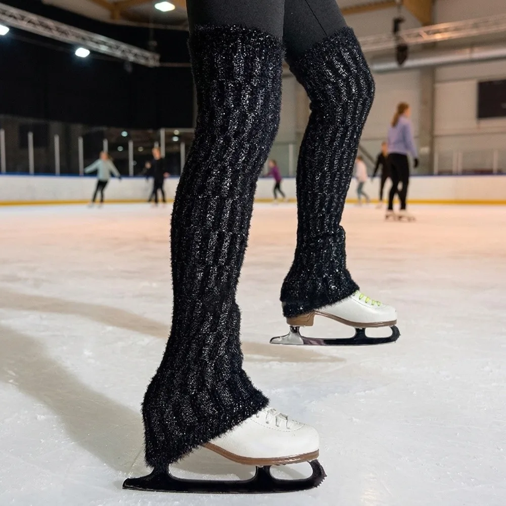 Fleece Boot Covers Skating Leg Warmers High-elastic Knit One Size Fits All Lightweight 100g Fleece Warmth Breathable Knit